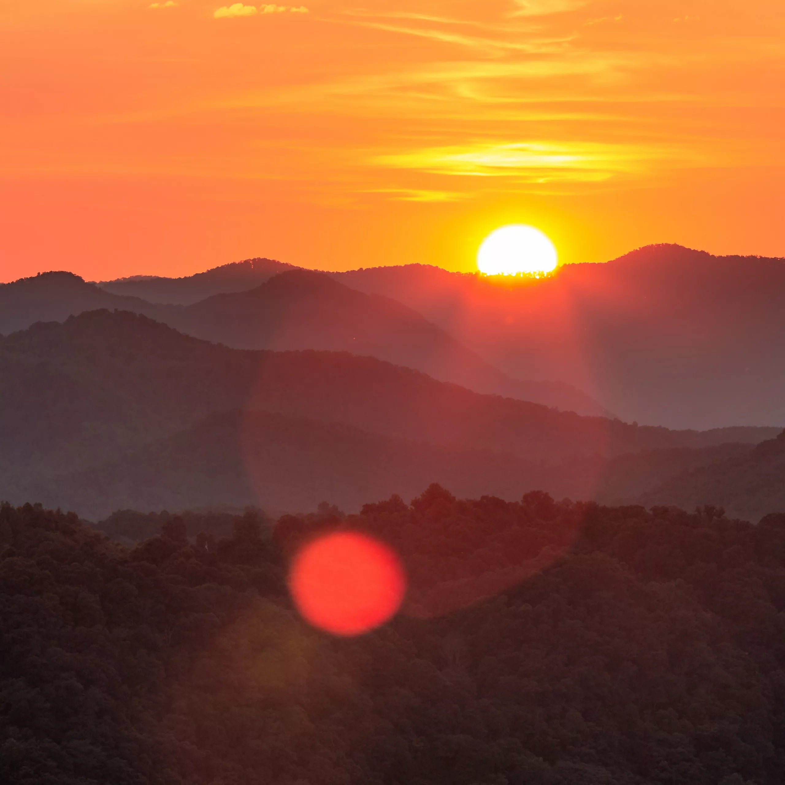 Sunset Over The Appalachian Mountains In Ellijay